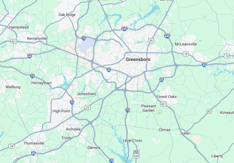 Map of Greensboro